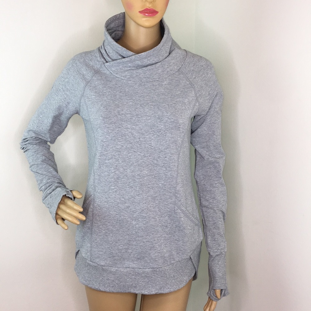 Athleta Pullover w Cowl Neck and Criss Cross Hem